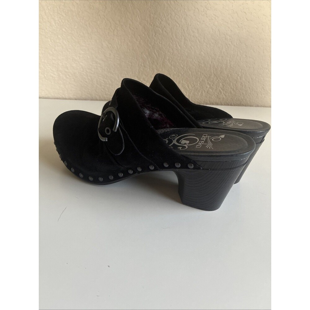 Dansko Shoes Womens 8.5 EU 39 Nadine Clogs Heel Black Suede Studded Mule - Picture 4 of 9